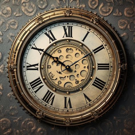 Premium Ai Image Texture Image Of A Clock With Gray Background
