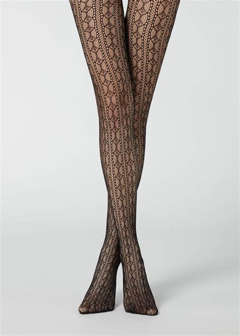 Collant R Sille Motif G Om Trique Calzedonia Fishnet Tights Tights Calzedonia