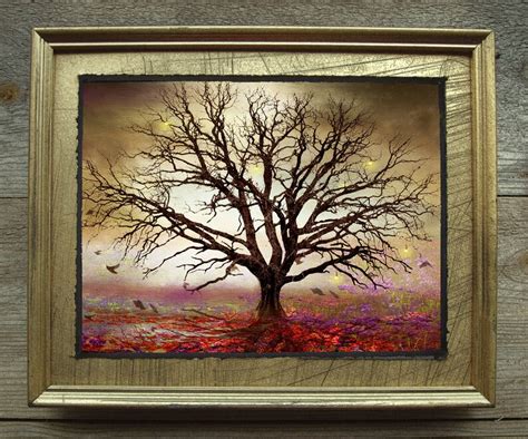 Framed Tree 8x10 Original Art Limited Edition Mixed Media Etsy