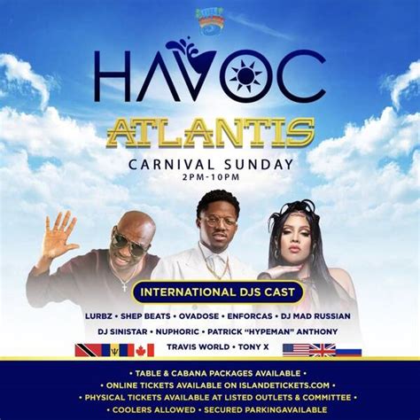 Island E Tickets • Havoc Welcome To Atlantis Cooler Party