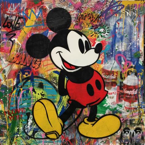 Mr Brainwash Mickey 48 X 48 Denis Bloch Fine Art Gallery