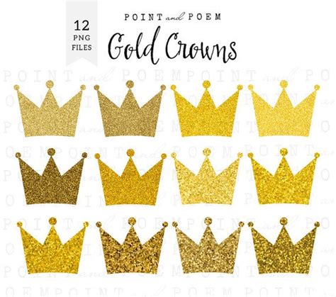Gold Glitter Crown Clipart Gold Crowns Clip Art Sparkly Glitter Png