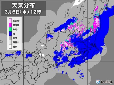 6日 関東甲信は昼頃まで雨 山沿いは大雪の所も 強い北風 真冬のような寒さ気象予報士 青山 亜紀子 2024年03月06日 日本気象