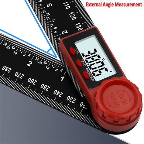 New 200mm 2 In 1 Ruler 360 Degree Portable Digital Protractor Angle