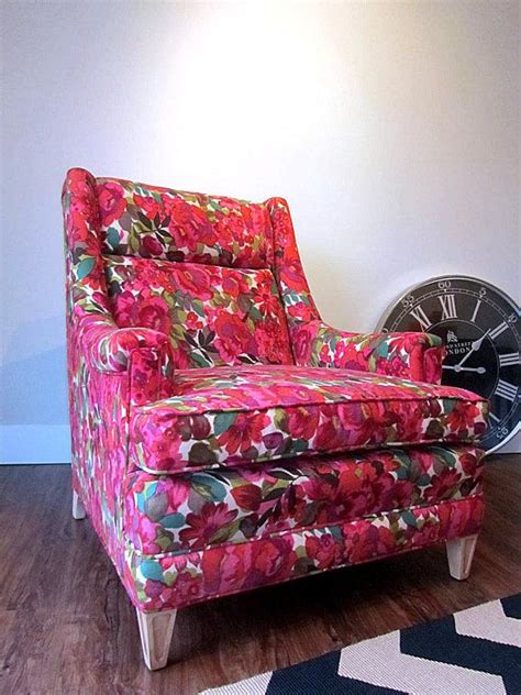 Category late 20th century german modern armchairs. Vintage 1960s Pink Floral Arm Chair | Floral armchair ...