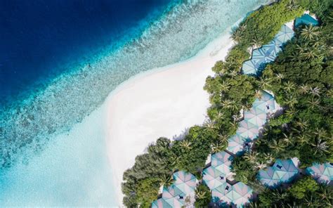 Download Wallpapers Maldives Tropical Island Aerial View Beach