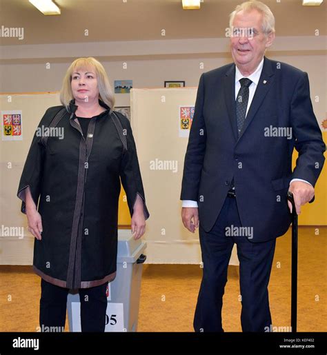 Milos Zeman Right Czech President Voted With His Wife Ivana Zemanova Left During Elections