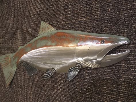 Salmon 30in Wall Art Metal Fish Sculpture Shipping Free In The Us