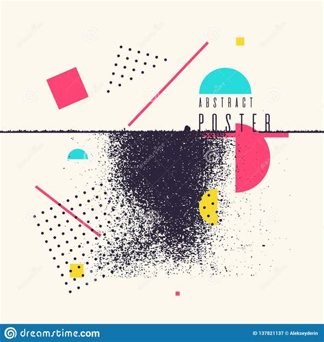 Modern Abstract Art Geometric Background With Flat Minimalistic Style