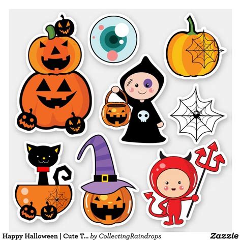 Happy Halloween Cute Trick Or Treat Sticker Zazzle Happy