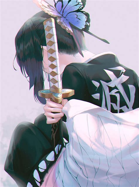 wallpaper kimetsu no yaiba anime girls 2d long hair black hair women with swords katana