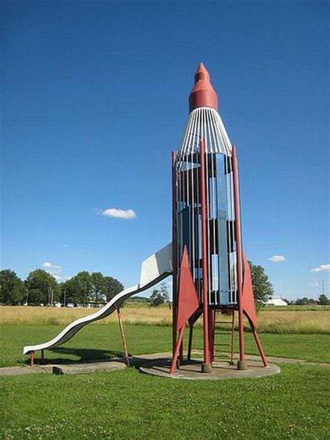 Grew Up Playing On A Rocket Slide Like This One Childhood