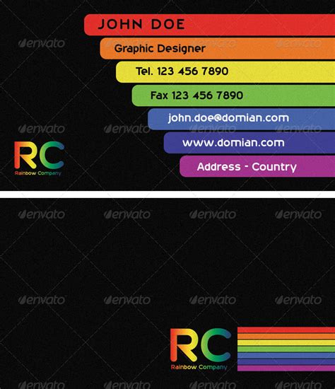 Brandcrowd's business card maker helps you create your own business card design. Rainbow Business Card by alfarai | GraphicRiver