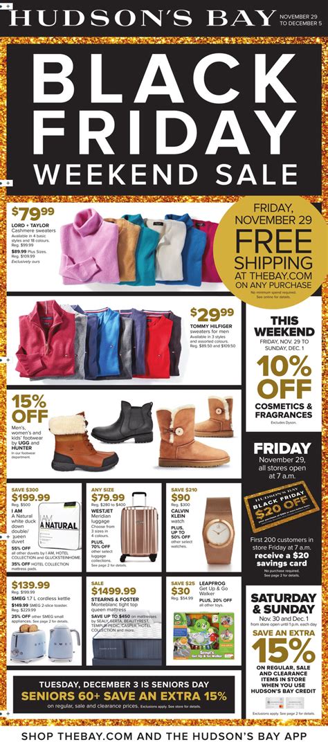 What Stores Have Black Friday Sales All Day - Hudson's Bay (The Bay) Black Friday Sale Flyer 2019