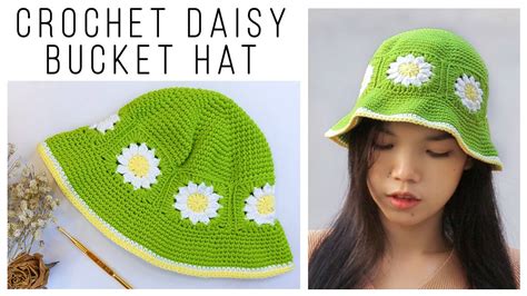 Easy Crochet Daisy Bucket Hat Tutorial How To Crochet Bucket Hat