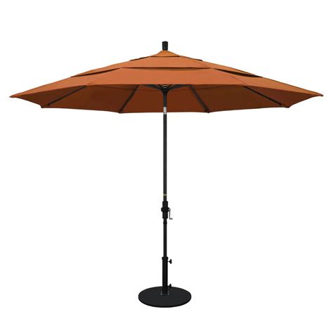 California Umbrella 11 Ft Stone Black Aluminum Market Patio Umbrella