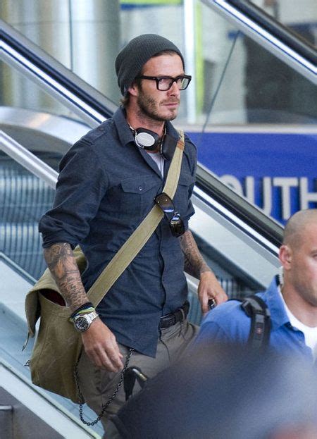 David Beckham Flannel Shirt And Burton Beanie David Beckham