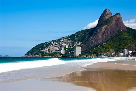 Copacabana Beach Brazil Coast Mountains Sky Ocean Rio De Janeiro