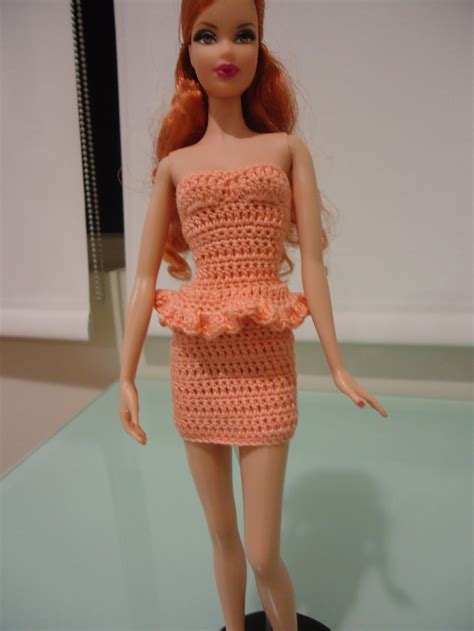 Barbie Simple Strapless Bodycon Dress Free Crochet Pattern Barbie Clothes Patterns Crochet