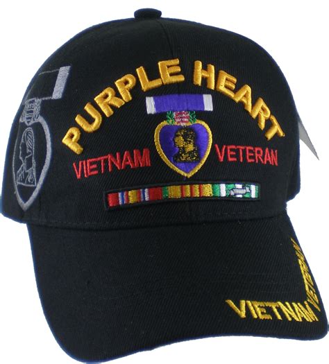 Purple Heart Vietnam Veteran Red Letter Shadow Mens Cap Vietnam