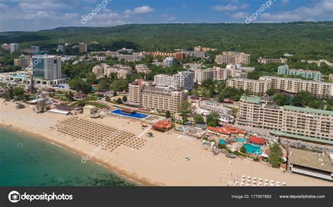 Golden Sands Beach Varna Bulgaria 15 De Mayo De 2017 Vista Aérea