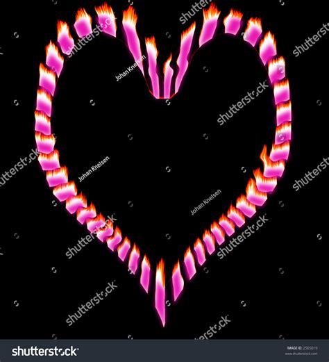 Flaming Pink Broken Heart With A Black Background Stock Photo 2565019
