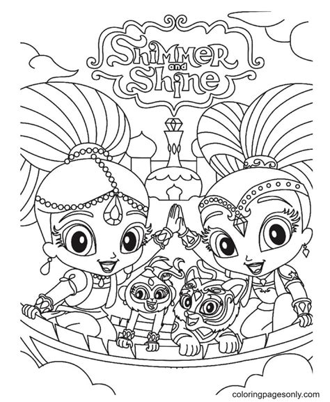 Shine with Pumpkin Halloween Coloring Pages - Shimmer and Shine