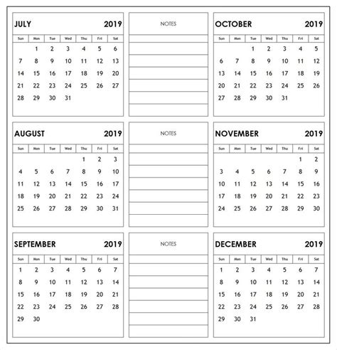 Incredible 6 Month At A Glance Calendar Print Calendar Calendar