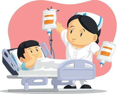 Happy Patient In Hospital Cartoon