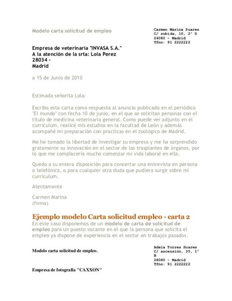 Carta De Presentacion Para Solicitar Trabajo En Ingles Diario Nacional