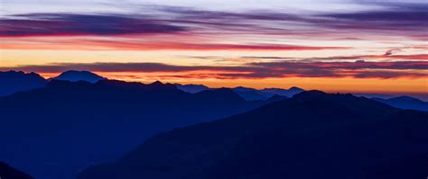 Download Wallpaper 2560x1080 Sunset Mountains Sky Dual Wide 1080p Hd