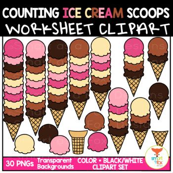 Counting Ice Cream Scoops Build Your Own Ice Cream Cone Clipart