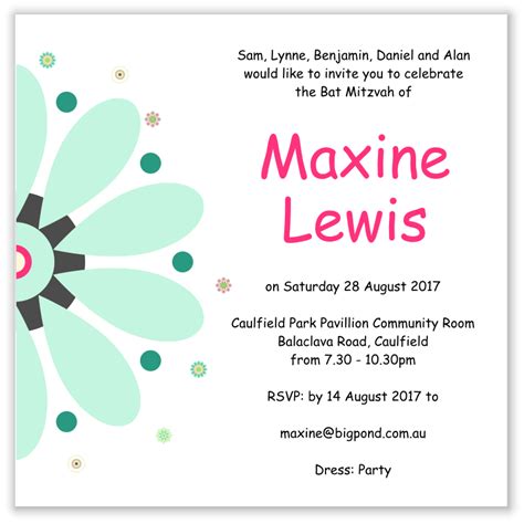 ✓ free for commercial use ✓ high quality images. Budget Wedding Invitations Template Bat Mitzvah Flower ...