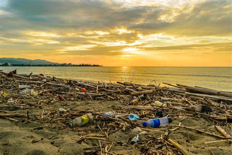 Marine And Beach Pollution Plastics Garbage Waste Stock Image