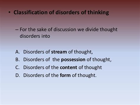 Disorders Of Thought