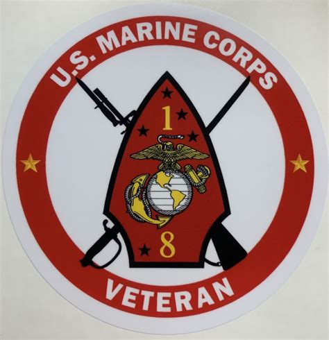 Usmc 1st Battalion 8th Marines Veteran Sticker D110 Decal Patch Co