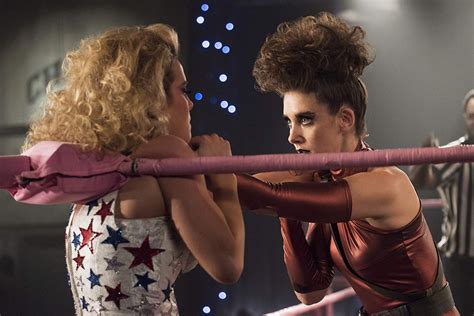 Betty Gilpin And Alison Brie In Glow Shows On Netflix Gorgeous Ladies