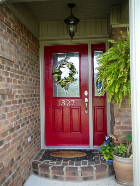 Red Extierior Door My New Red Front Door Decorating Red Front Door
