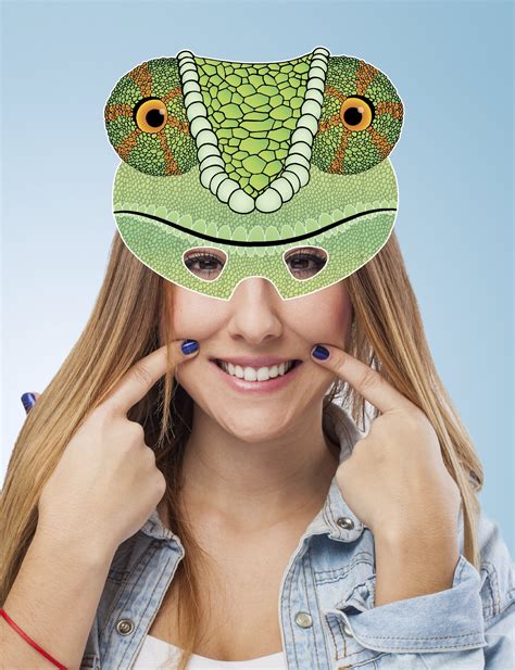 Printable Mask Halloween Costume Chameleon Lizard Mask Etsy México