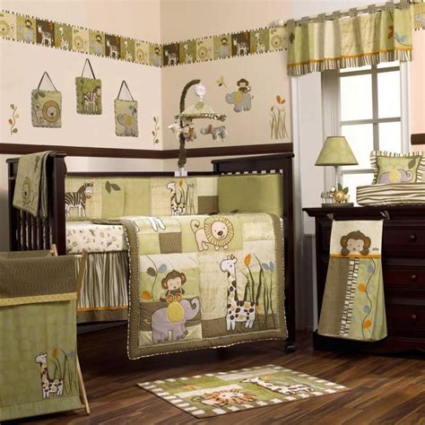 Shop for boy crib bedding sets in crib bedding sets. Safari Jungle Animals Green and Brown Nursery 8pc Baby Boy ...