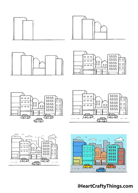 How To Draw A City A Step By Step Guide City Drawing House Drawing