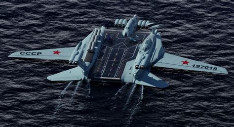 Awesome Soviet Ekranoplan Aircraft Carrier Project Aircraft Carrier