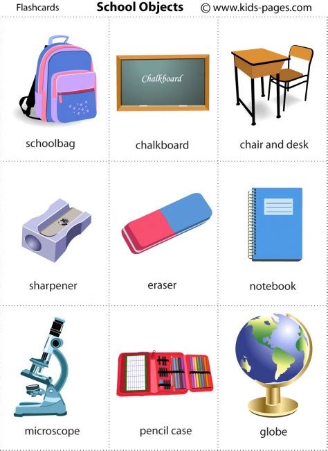 2º Primaria Inglés School Objects Flashcards Vocabulario Objetos De