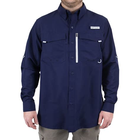 Realtree Mens Long Sleeve Fishing Guide Shirt Patriot Blue Size 2x