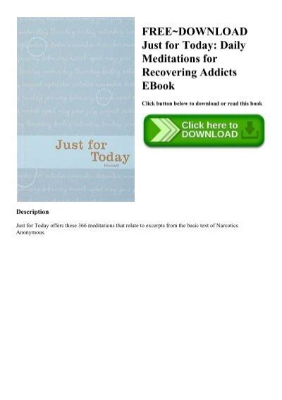 Free~download Just For Today Daily Meditations For Recovering Addicts Ebook