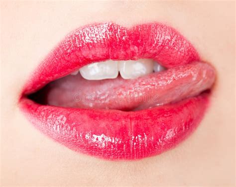 Woman Is Licking Her Lips Stock Image Image Of Taste