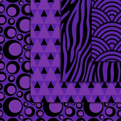 Dark Modern Digital Paper Purple Black Seamless Pattern Etsy