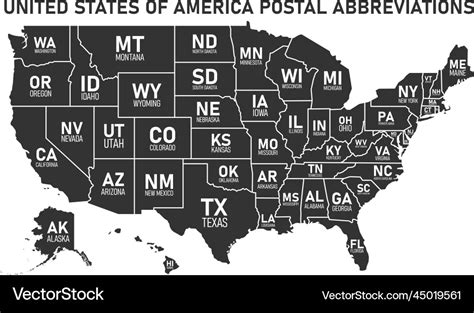 Usa States Abbreviations Map Reena Catriona
