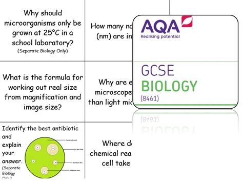 B1 Cells Challenge Cards Gcse Biology Aqa Teaching Re