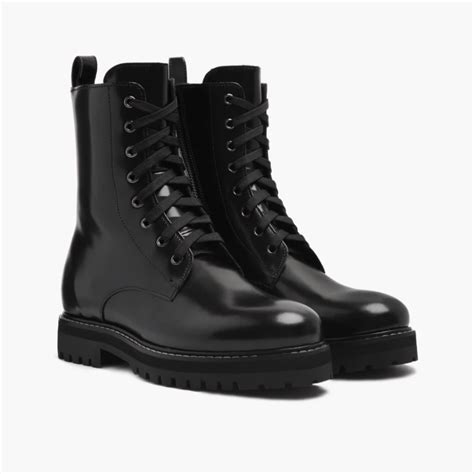 Womens Combat Boot In Black Leather Thursday Boot Company Womens